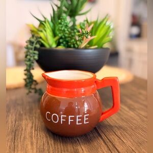 Orange and Brown Coffee Pitcher mug